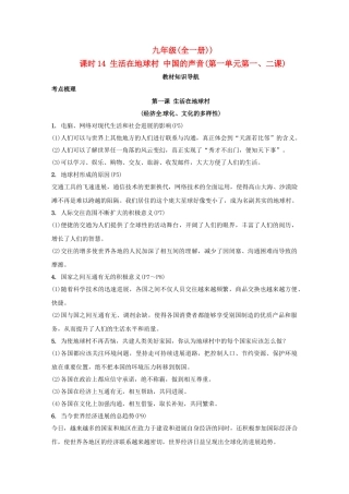 九年级全一册课时14-生活在地球村-中国的声音-人民版