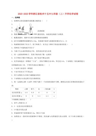 九年级化学上学期开学试卷含解析-新人教版
