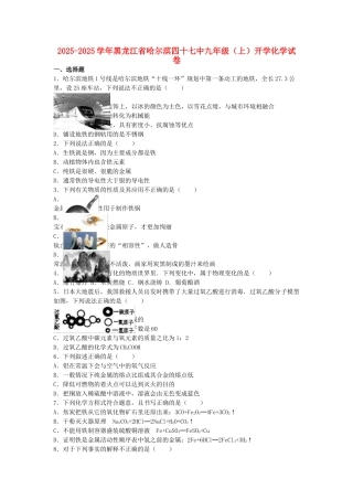 九年级化学上学期开学试卷含解析-新人教版3