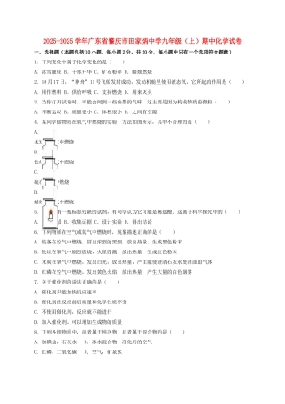 九年级化学上学期期中试卷含解析-新人教版17
