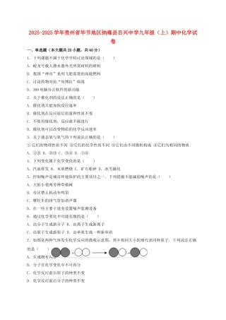 九年级化学上学期期中试卷含解析-新人教版40