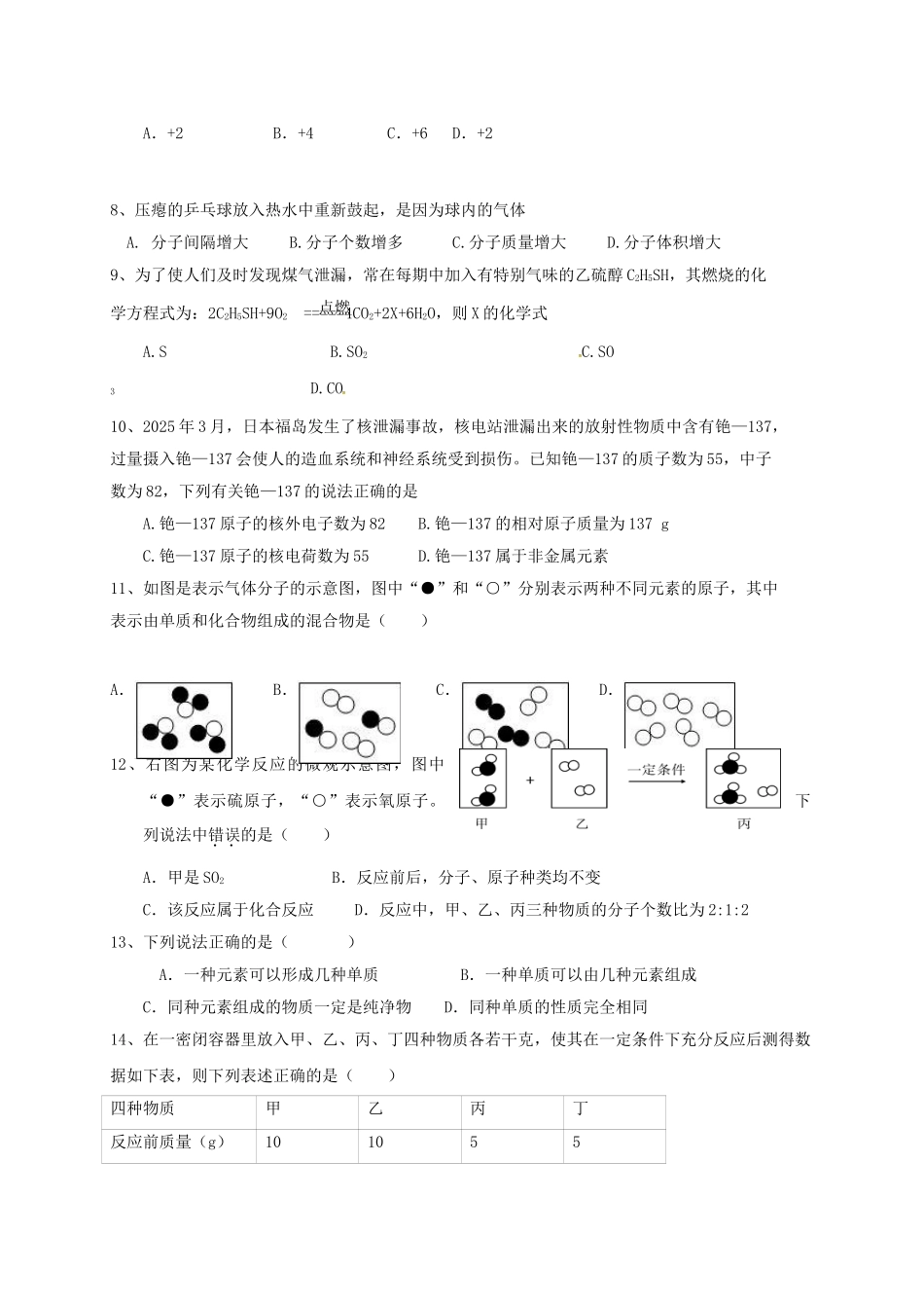 九年级化学上学期期中试题-新人教版4_第2页