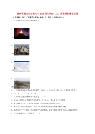 九年级化学上学期期末模拟试卷含解析-新人教版3