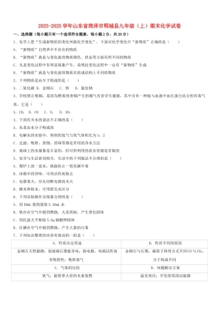 九年级化学上学期期末试卷含解析-新人教版13