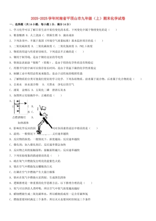 九年级化学上学期期末试卷含解析-新人教版22
