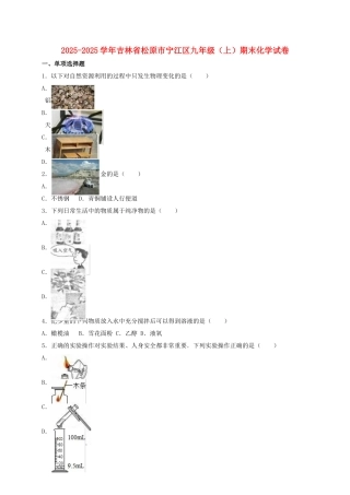 九年级化学上学期期末试卷含解析-新人教版6