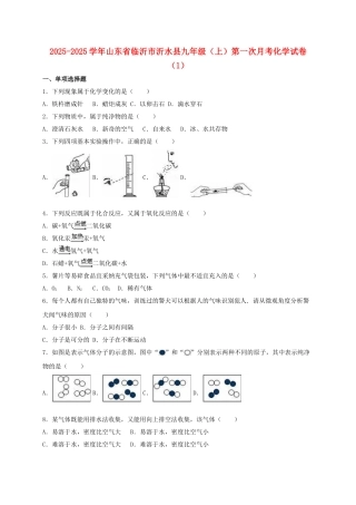 九年级化学上学期第一次月考试卷1含解析-新人教版1