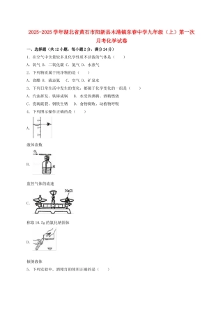 九年级化学上学期第一次月考试卷含解析-新人教版42