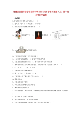 九年级化学上学期第一次月考试卷含解析-新人教版46