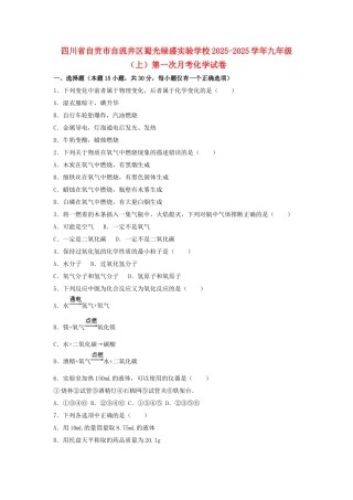 九年级化学上学期第一次月考试卷含解析-新人教版7
