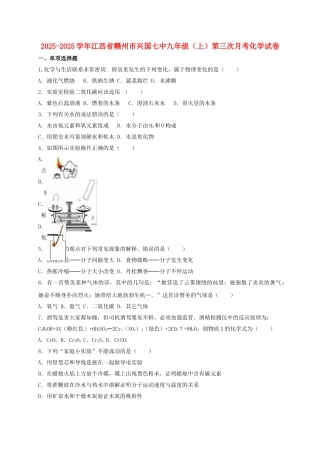 九年级化学上学期第三次月考试卷含解析-新人教版1