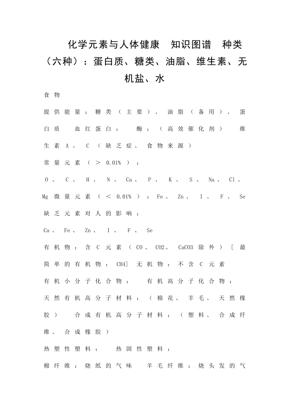 九年级化学下册一课一测122化学元素与人体健康试题含答案_第1页