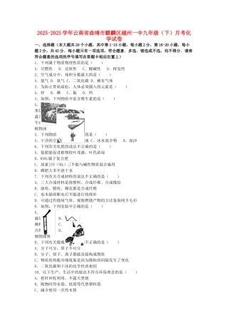 九年级化学下学期月考试卷含解析-新人教版