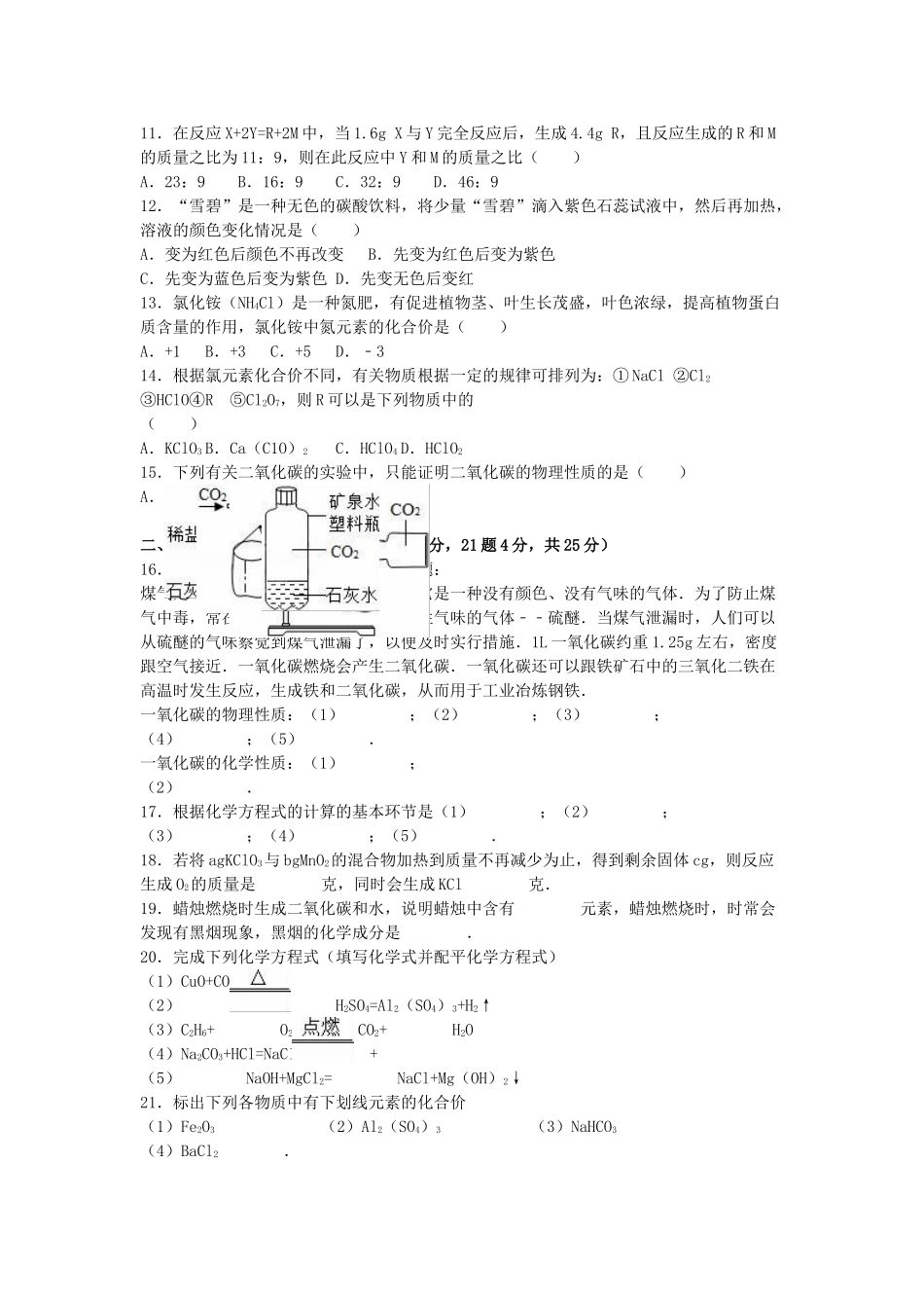 九年级化学下学期期中试卷含解析-新人教版12_第2页