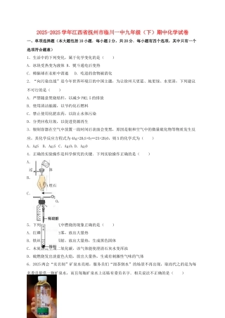 九年级化学下学期期中试卷含解析-新人教版8