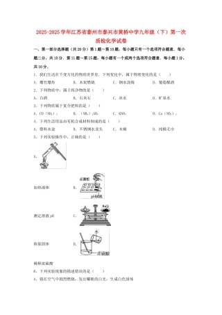 九年级化学下学期第一次质检试卷含解析-新人教版
