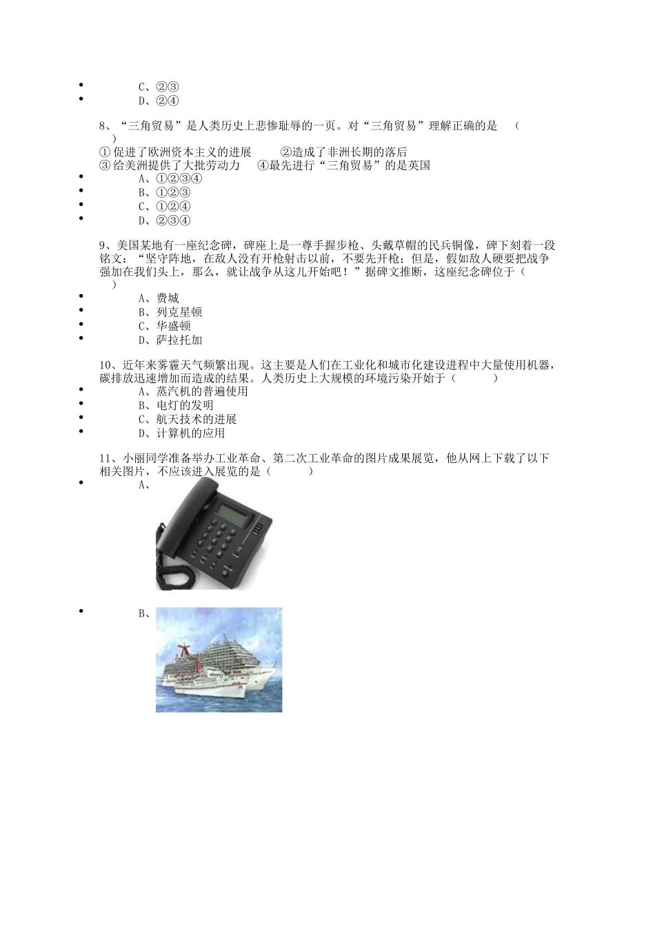 九年级历史上册--古代亚非文明测试-川教版_第2页