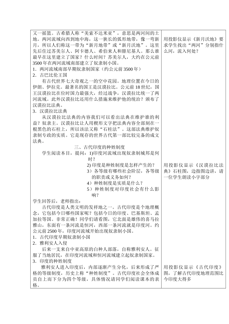 九年级历史上册教案——2大河流域——人类文明及摇篮_第3页
