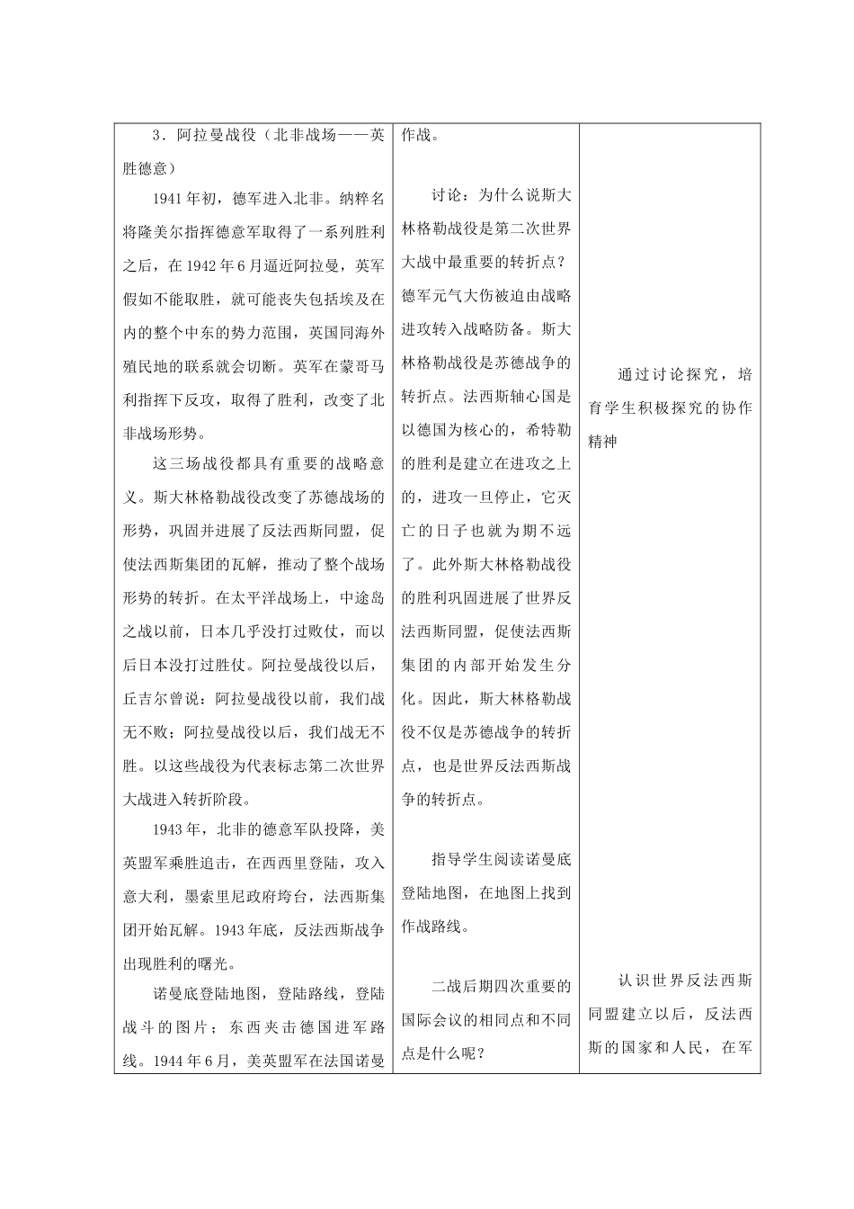九年级历史下册--世界反法西斯战争的胜利教案1-新人教版1_第3页