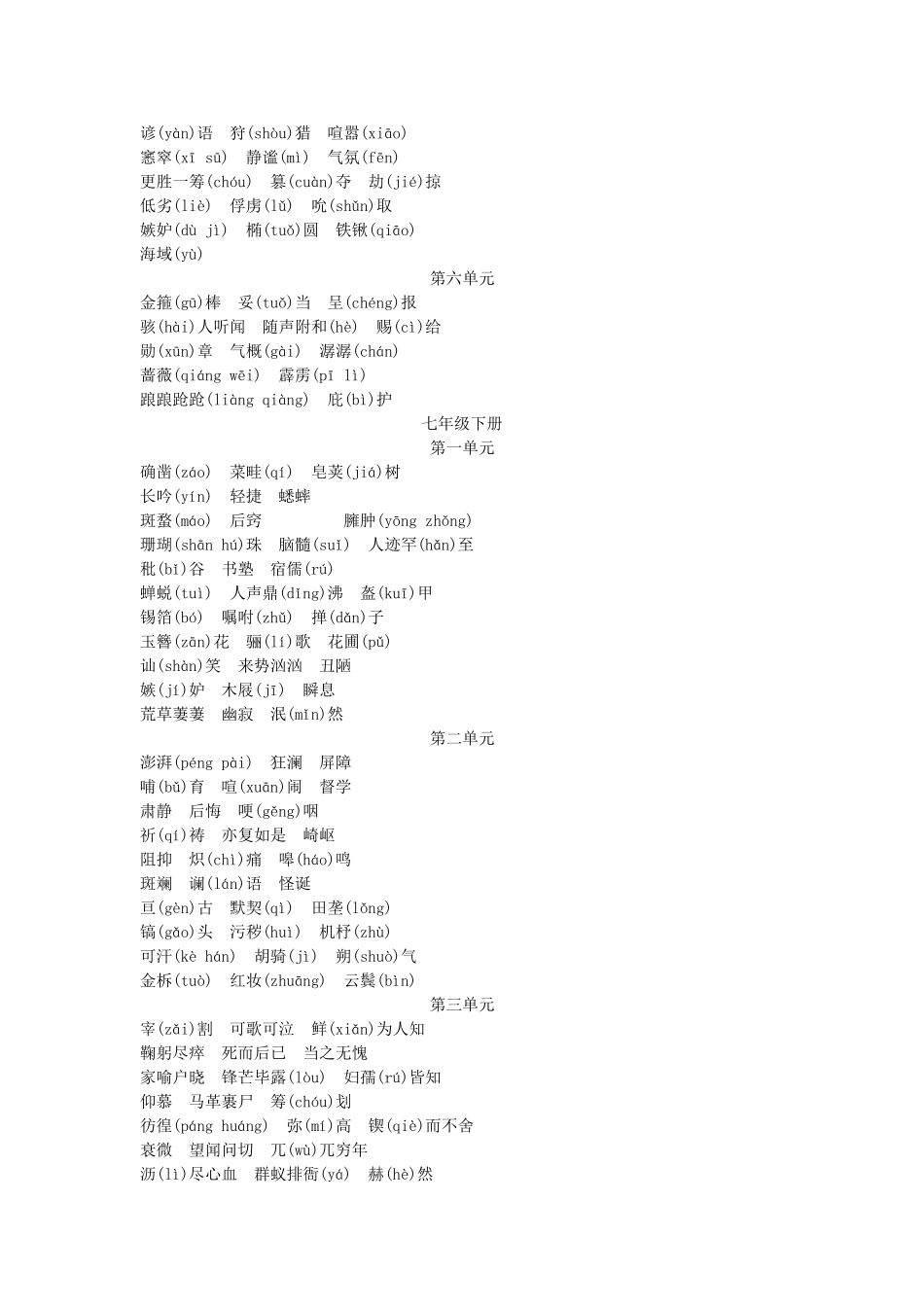 九年级教材重点字词梳理_第2页