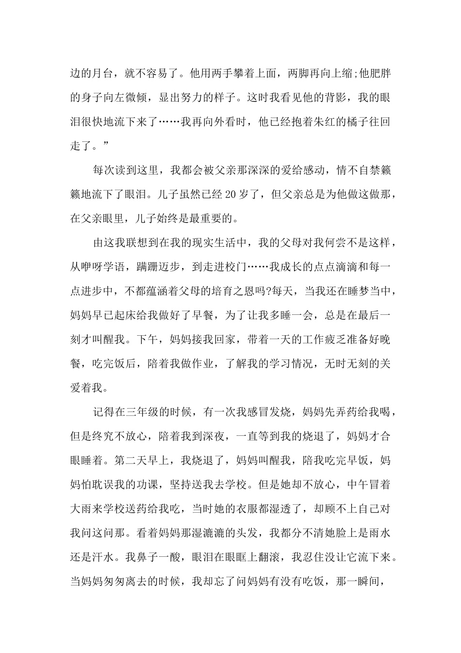 九年级的背影读后感_第3页