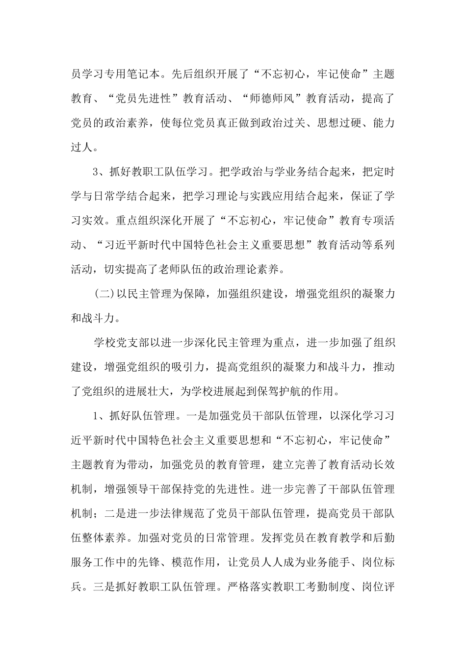 乡镇中心小学学校党支部换届选举工作报告_第3页