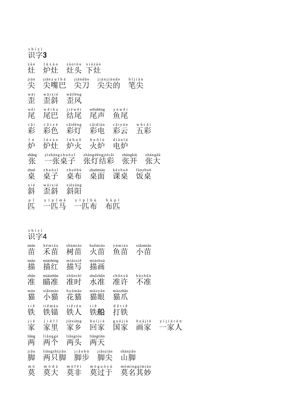 二年级上册语文生字组词带拼音_第2页