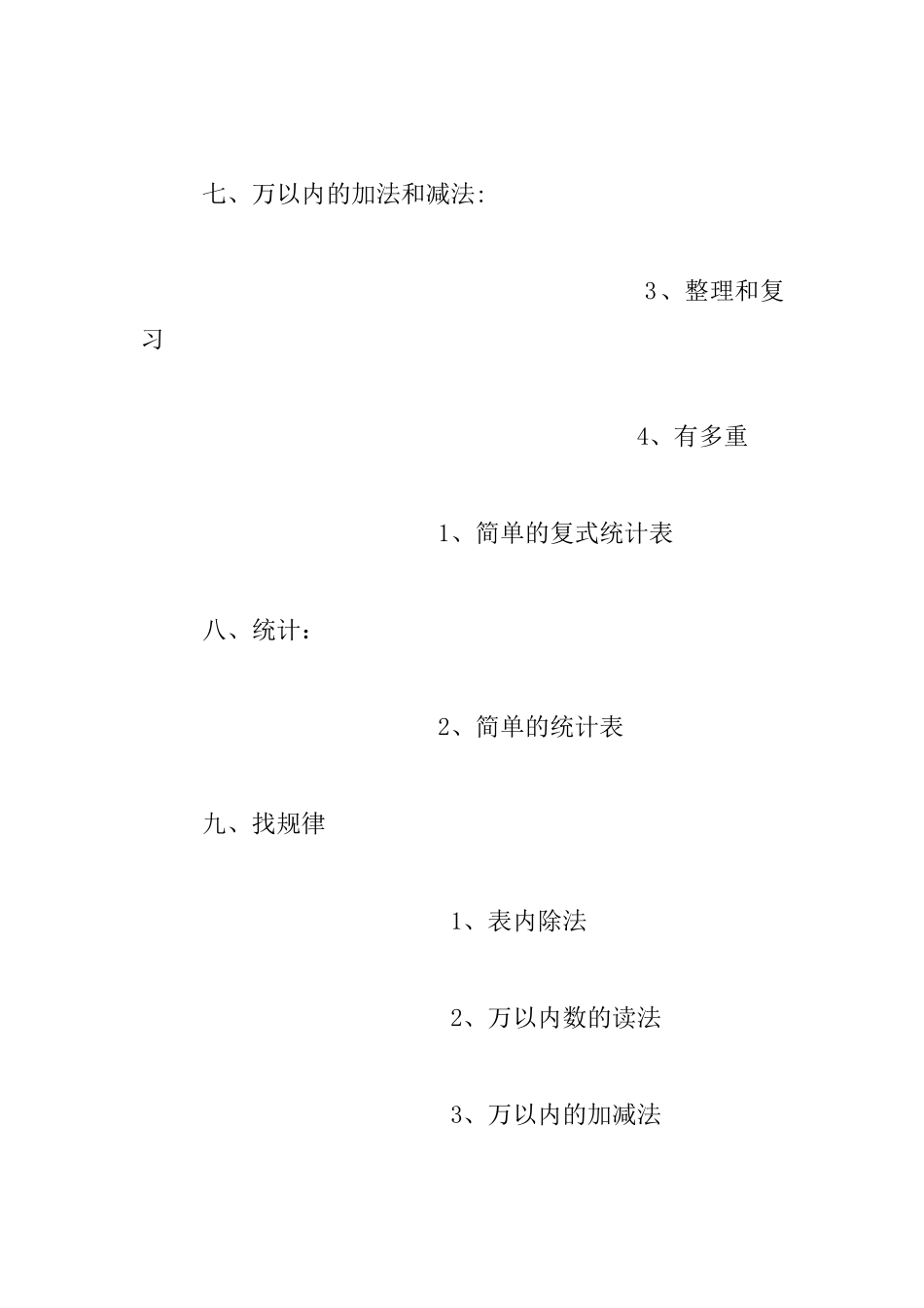 二年级下册数学教材知识体系_第3页