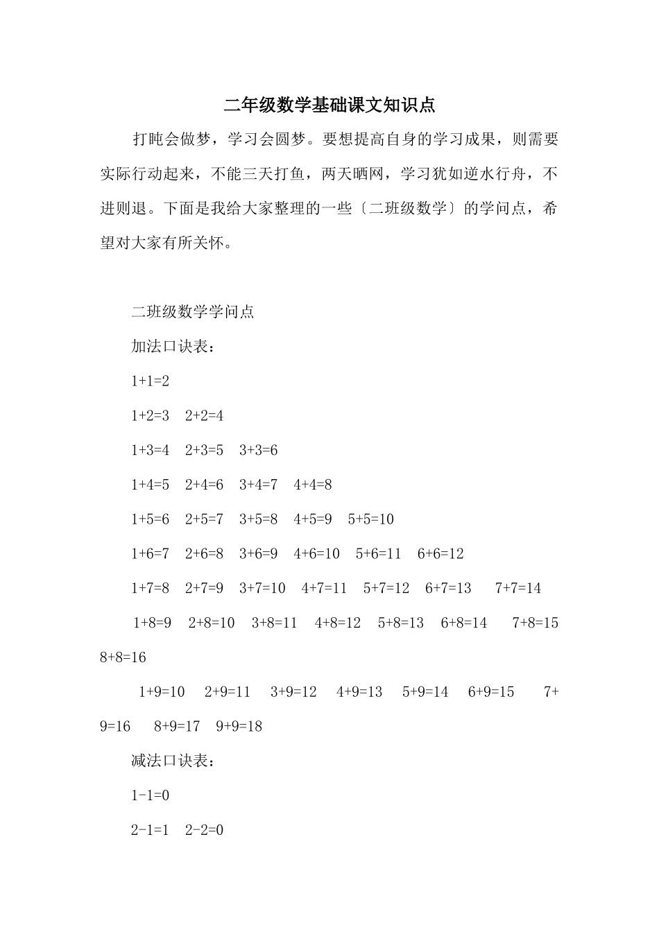 二年级数学基础课文知识点_第1页