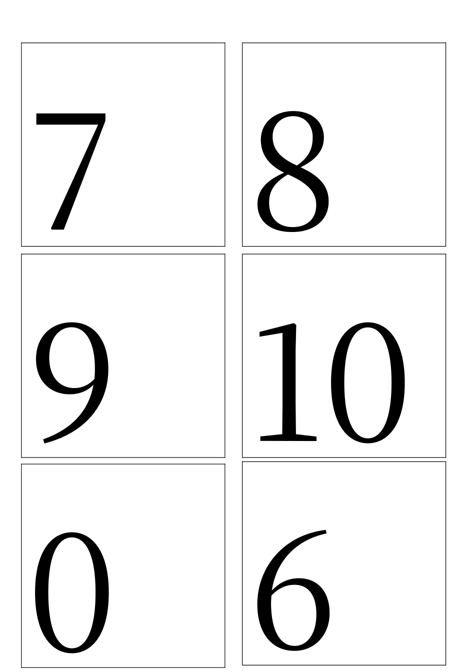 人教版一年级上册数学的数字卡片0-9_第2页
