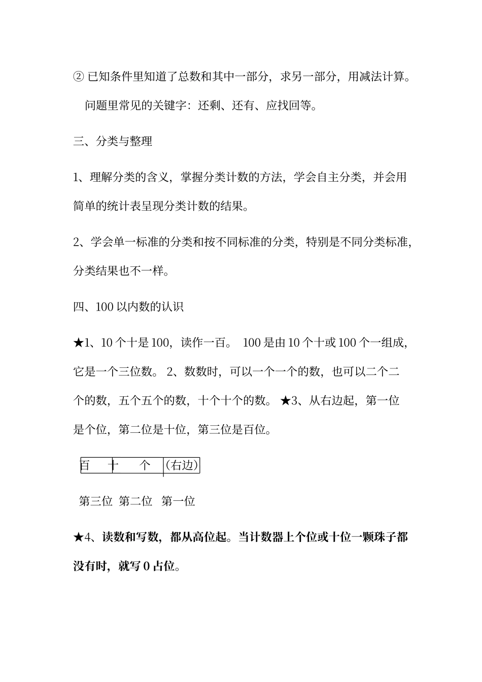 人教版一年级数学下册重点难点_第3页