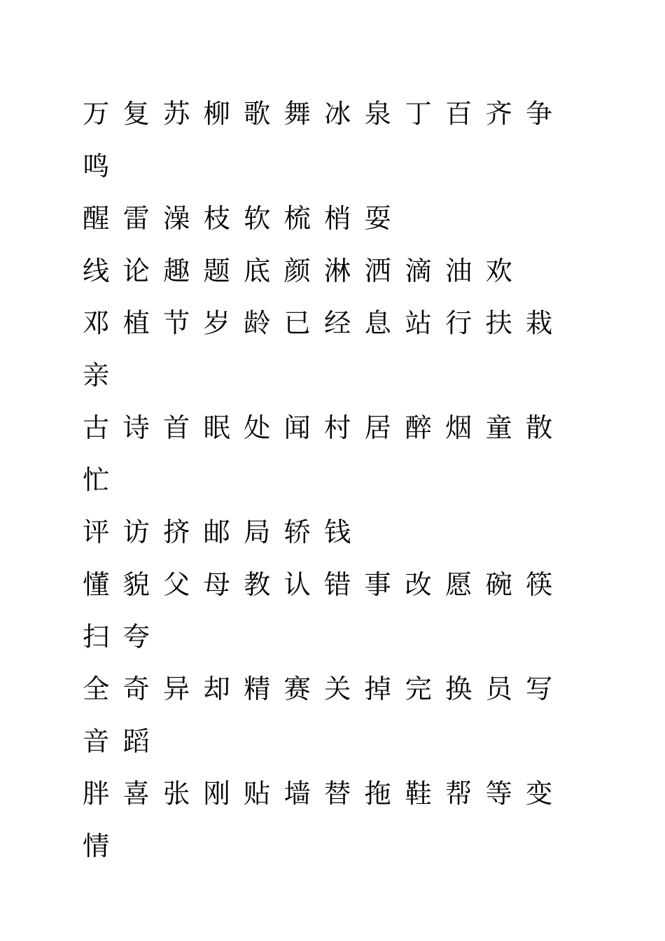 人教版一年级语文下册生字表注音练习_第1页