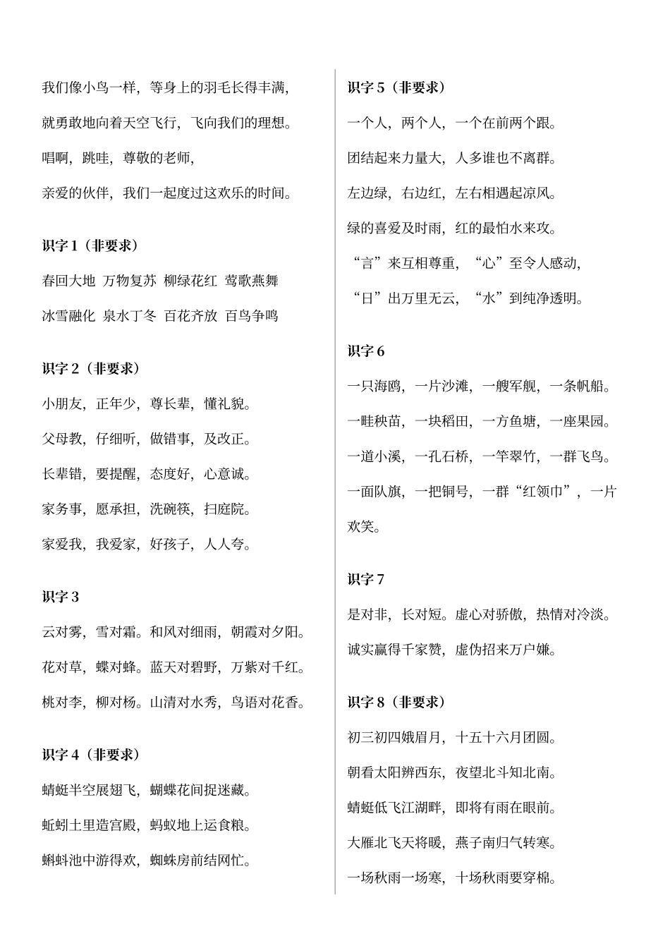 人教版一年级语文下册背诵课文_第3页