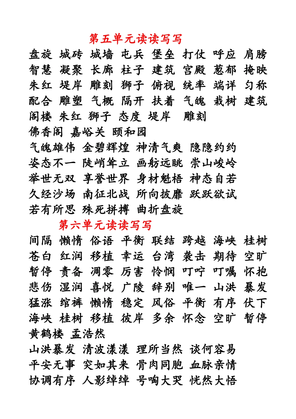 人教版语文四年级上册1-8单元词语盘点_第3页