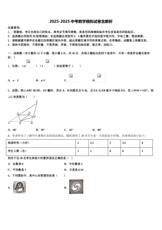 仙桃市西流河镇初级中学中考数学考试模拟冲刺卷含解析