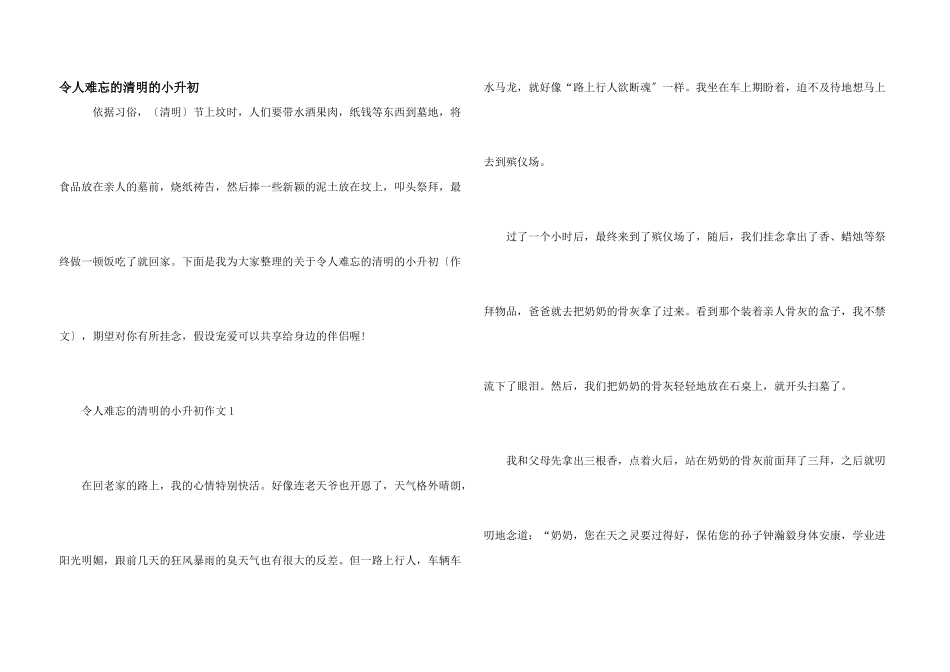 令人难忘的清明的小升初_第1页