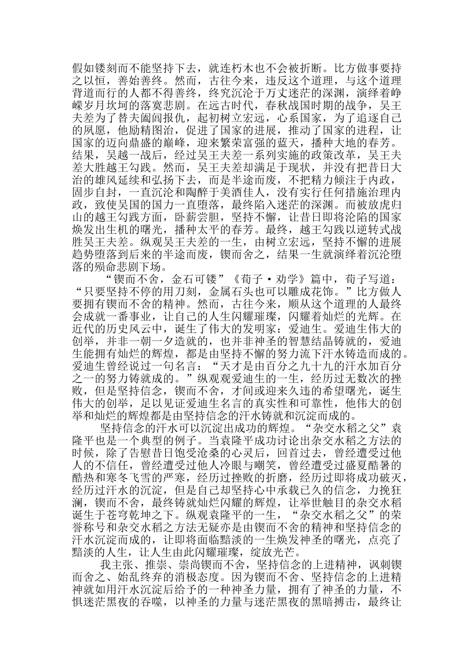 以坚持信念为话题的演讲稿5篇_第2页