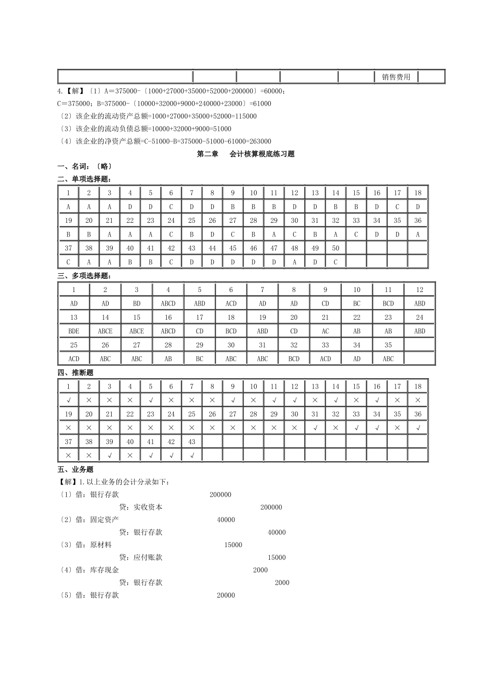 会计学原理习题集答案_第2页