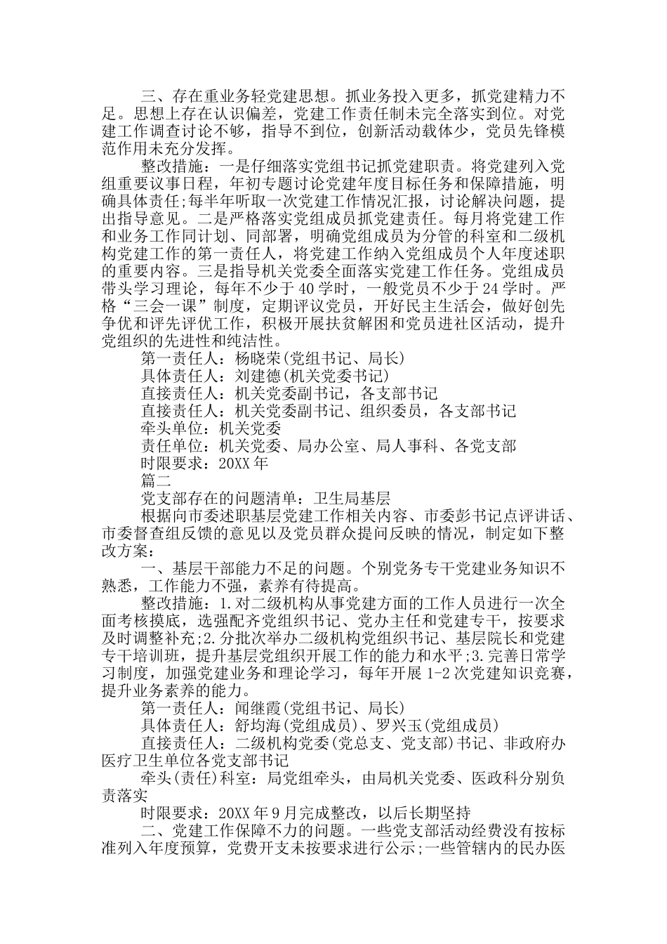 党支部存在问题清单_第2页