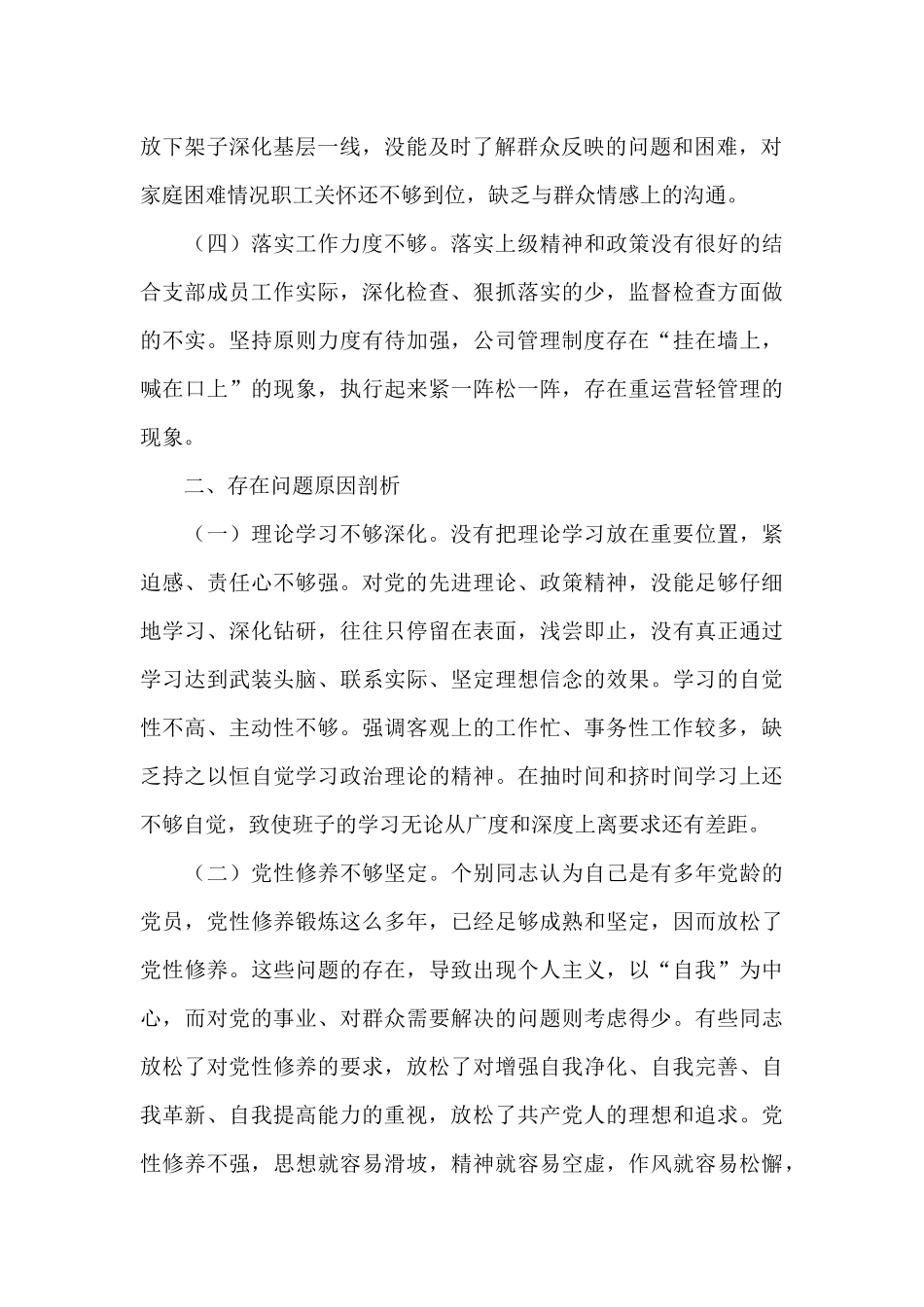 党支部委员会检视问题情况报告_第2页