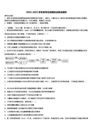 全国普通高等学校招生统一考试高三第二次联考生物试卷含解析