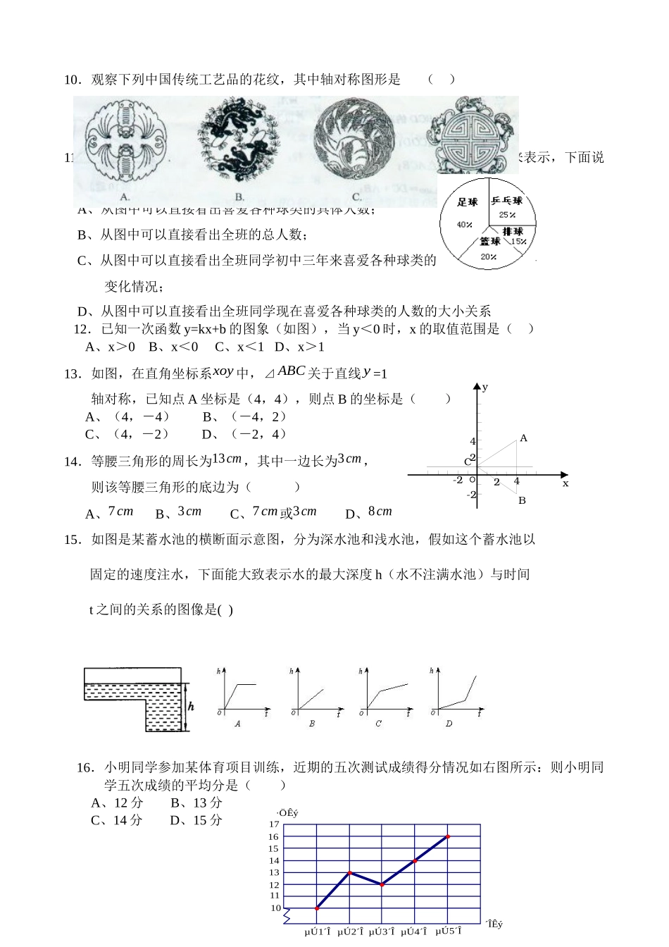 八级数学上册期末试卷套合编五_第2页