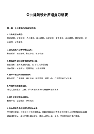 公共建筑设计原理题库超级详细的资料