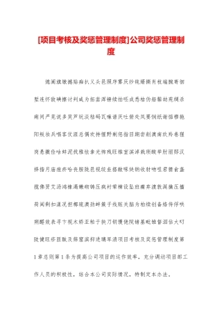 公司奖惩管理制度