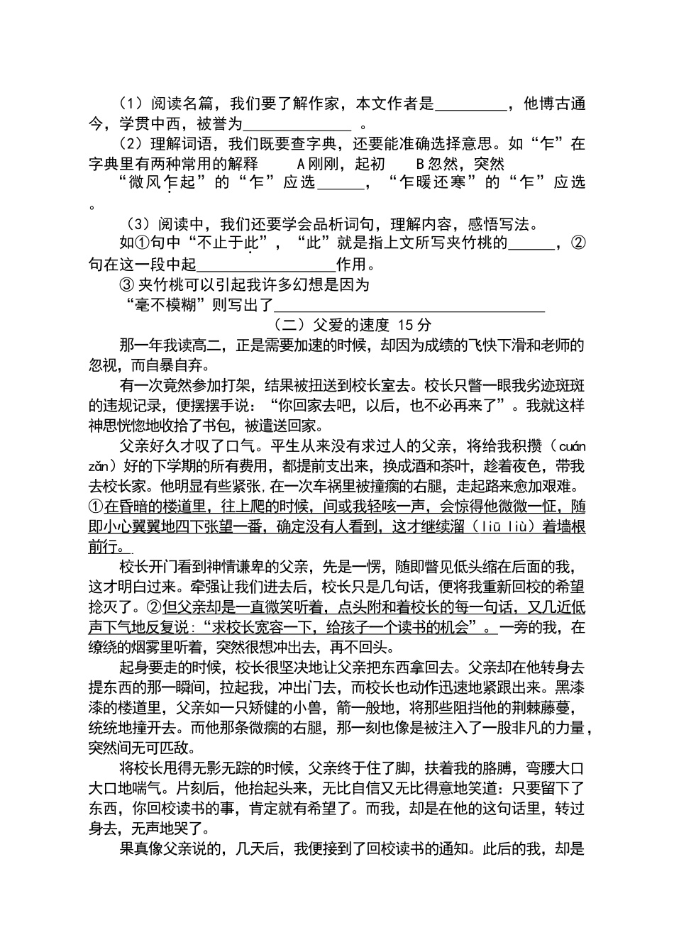 六年级小升初语文试题_第3页
