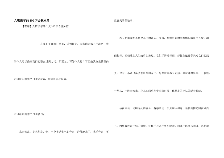 六年级年的300字合集6篇_第1页