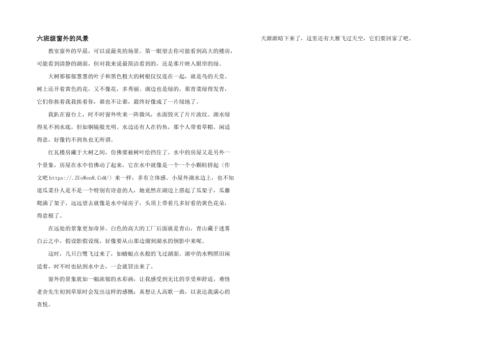 六年级窗外的风景_第1页