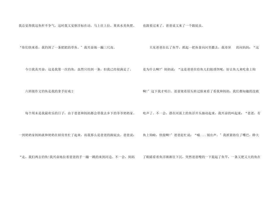 六年级钓鱼是我的拿手好戏15篇_第2页