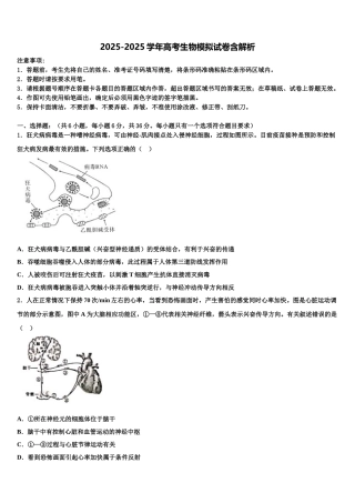 兰州市重点中学高三第二次模拟考试生物试卷含解析
