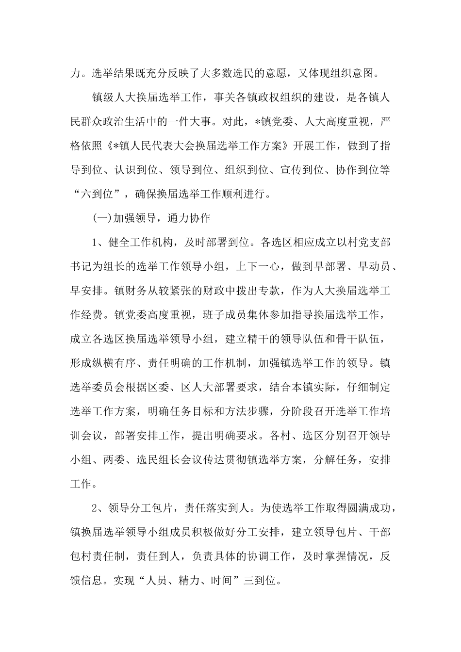 关于乡镇人大换届选举年度工作总结_第2页